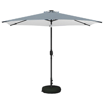 Trädgårdsparasol med LED-lampor och bas 300 x 300 cm Polyester