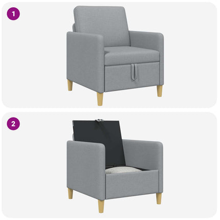 Soffa med förvaring Ljusgrå 72 x 78 x 87 cm Polyester
