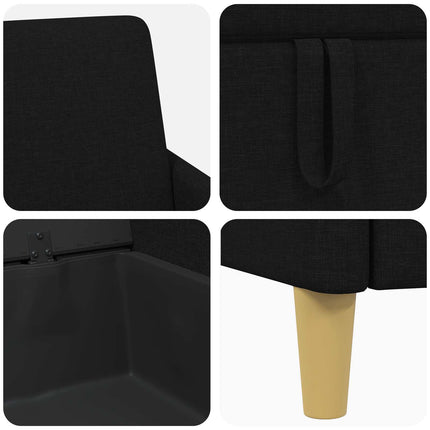 Soffa med förvaring Svart 72 x 78 x 87 cm Polyester