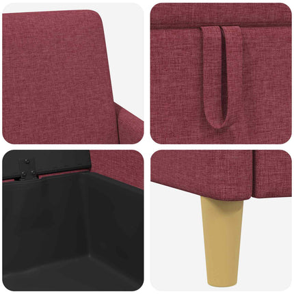 Soffa med förvaring Vinröd 72 x 78 x 87 cm Polyester