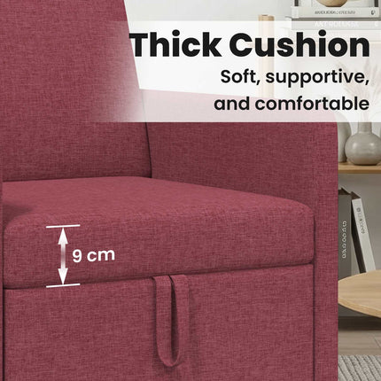 Soffa med förvaring Vinröd 72 x 78 x 87 cm Polyester