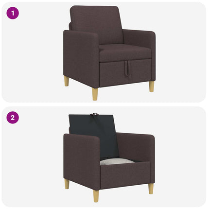 Soffa med förvaring Mörkbrun 72 x 78 x 87 cm Polyester