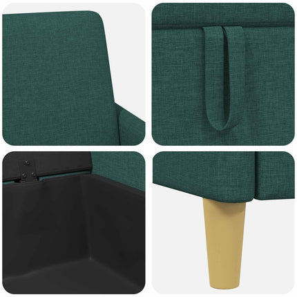 Soffa med förvaring Mörkgrön 72 x 78 x 87 cm Polyester