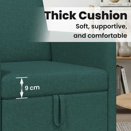 Soffa med förvaring Mörkgrön 72 x 78 x 87 cm Polyester