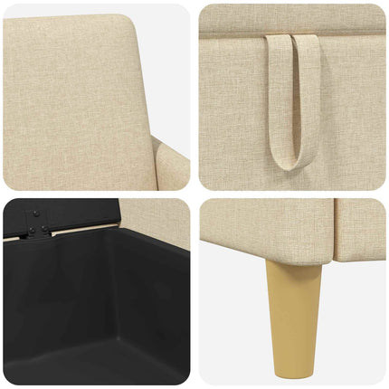 Soffa med förvaring Gräddvit 72 x 78 x 87 cm Polyester
