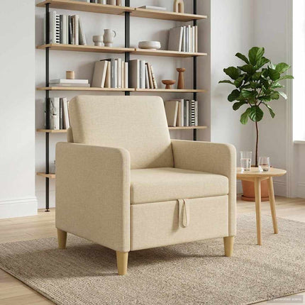 Soffa med förvaring Gräddvit 72 x 78 x 87 cm Polyester
