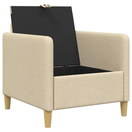 Soffa med förvaring Gräddvit 72 x 78 x 87 cm Polyester