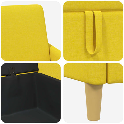 Soffa med förvaring Ljusgul 72 x 78 x 87 cm Polyester