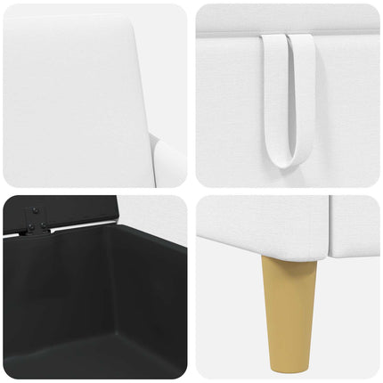 Soffa med förvaring Vit 72 x 78 x 87 cm Polyester