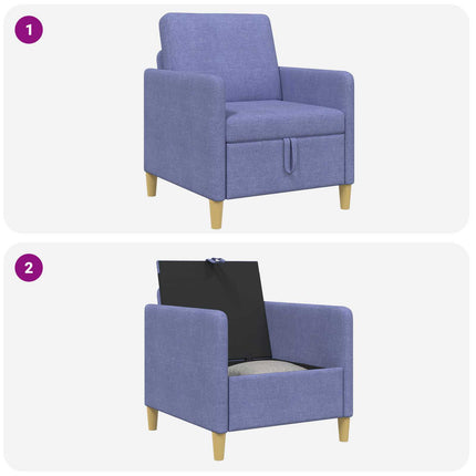 Soffa med förvaring Jeansblå 72 x 78 x 87 cm Polyester