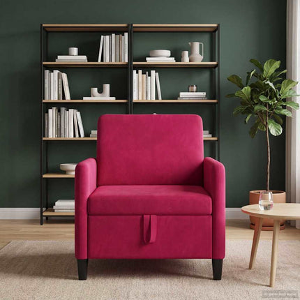 Soffa med förvaring Vinröd 72 x 78 x 87 cm Polyester