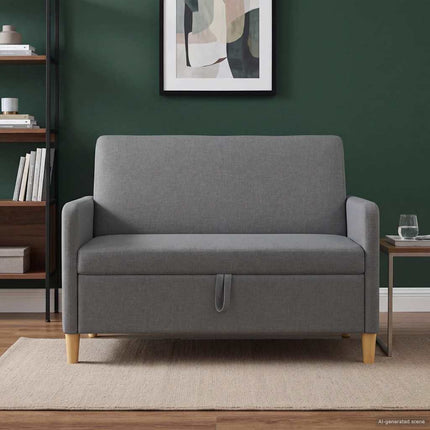 Soffa med förvaring Mörkgrå 122 x 78 x 87 cm Polyester