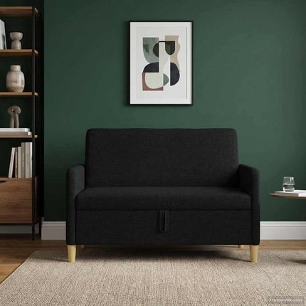 Soffa med förvaring Svart 122 x 78 x 87 cm Polyester
