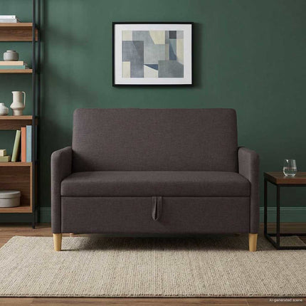 Soffa med förvaring Mörkbrun 122 x 78 x 87 cm Polyester