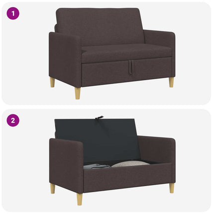 Soffa med förvaring Mörkbrun 122 x 78 x 87 cm Polyester