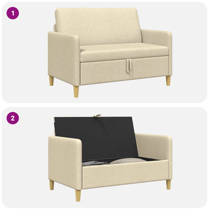 Soffa med förvaring Gräddvit 122 x 78 x 87 cm Polyester