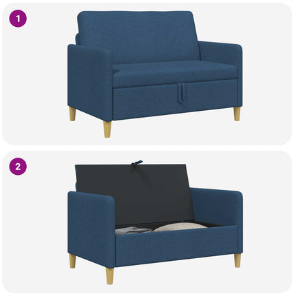Soffa med förvaring Blå 122 x 78 x 87 cm Polyester