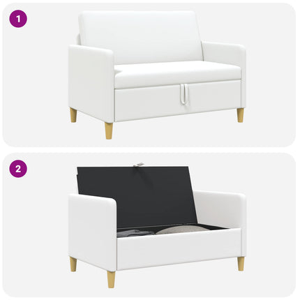 Soffa med förvaring Vit 122 x 78 x 87 cm Polyester