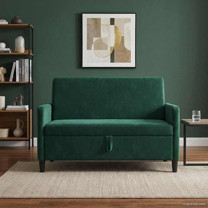 Soffa med förvaring Mörkgrön 122 x 78 x 87 cm Polyester