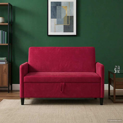 Soffa med förvaring Vinröd 122 x 78 x 87 cm Polyester