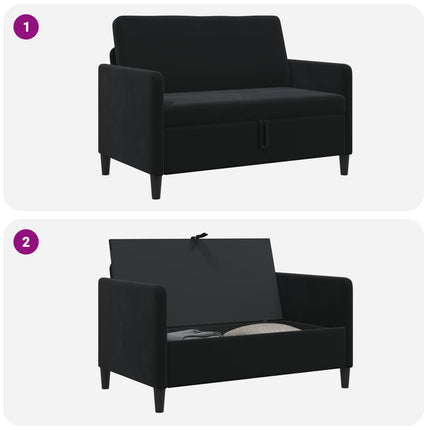Soffa med förvaring Svart 122 x 78 x 87 cm Polyester