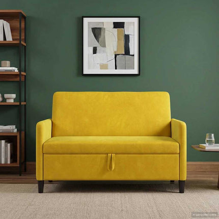 Soffa med förvaring Gul 122 x 78 x 87 cm Polyester