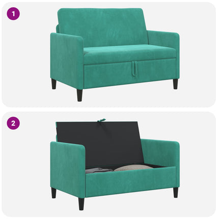 Soffa med förvaring Turkos 122 x 78 x 87 cm Polyester