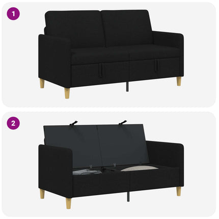 Soffa med förvaring Svart 152 x 78 x 87 cm Polyester