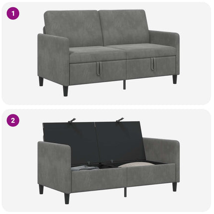 Soffa med förvaring Mörkgrå 152 x 78 x 87 cm Polyester