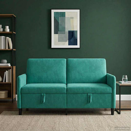 Soffa med förvaring Turkos 152 x 78 x 87 cm Polyester