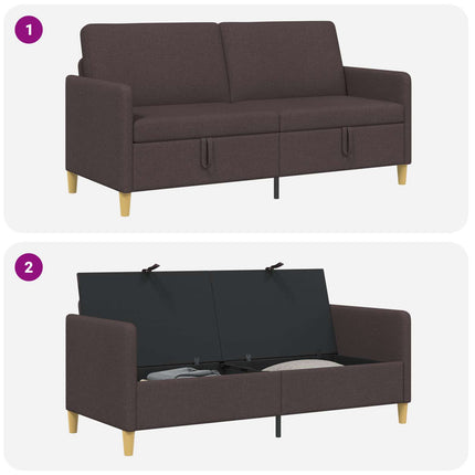 Soffa med förvaring Mörkbrun 172 x 78 x 87 cm Polyester