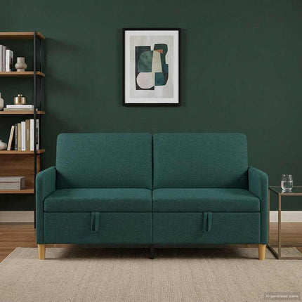 Soffa med förvaring Mörkgrön 172 x 78 x 87 cm Polyester