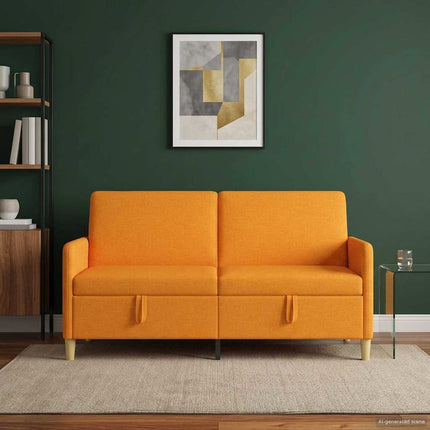 Soffa med förvaring Mörkgul 172 x 78 x 87 cm Polyester