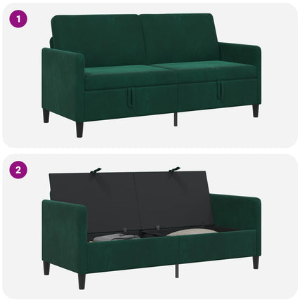 Soffa med förvaring Mörkgrön 172 x 78 x 87 cm Polyester