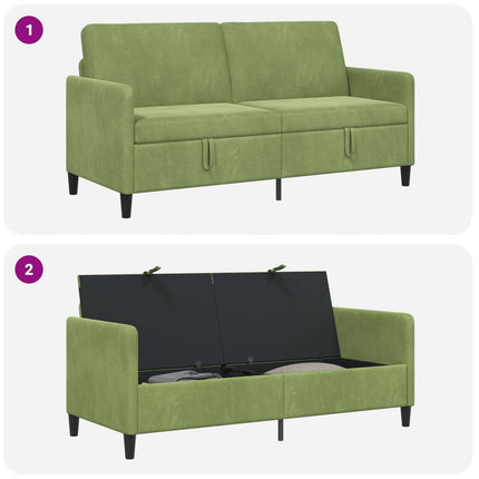 Soffa med förvaring Ljusgrön 172 x 78 x 87 cm Polyester