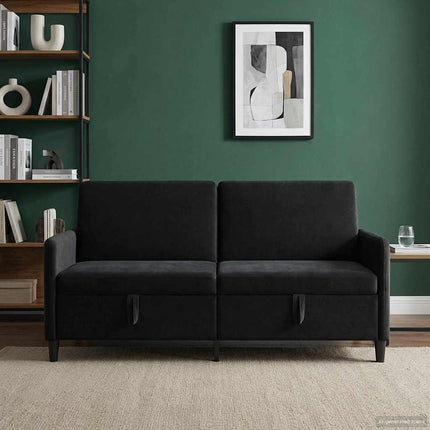 Soffa med förvaring Svart 172 x 78 x 87 cm Polyester