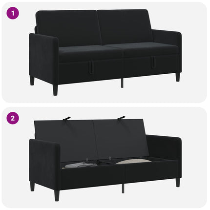 Soffa med förvaring Svart 172 x 78 x 87 cm Polyester