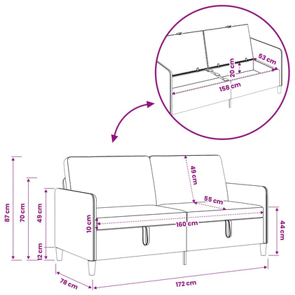 Soffa med förvaring Gul 172 x 78 x 87 cm Polyester