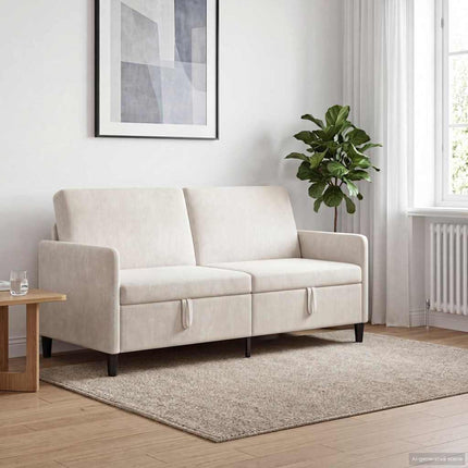 Soffa med förvaring Gräddvit 172 x 78 x 87 cm Polyester