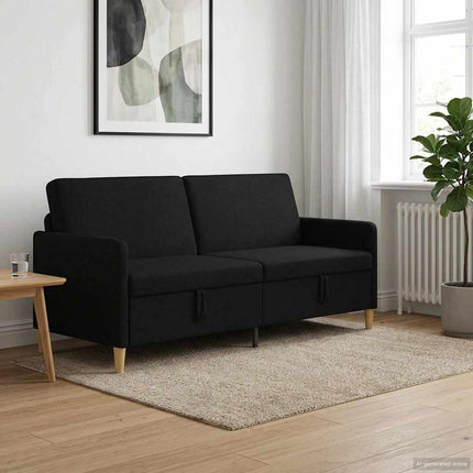 Soffa med förvaring Svart 192 x 78 x 87 cm Polyester