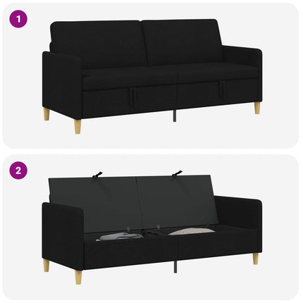 Soffa med förvaring Svart 192 x 78 x 87 cm Polyester