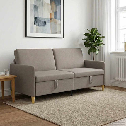 Soffa med förvaring Taupe 192 x 78 x 87 cm Polyester
