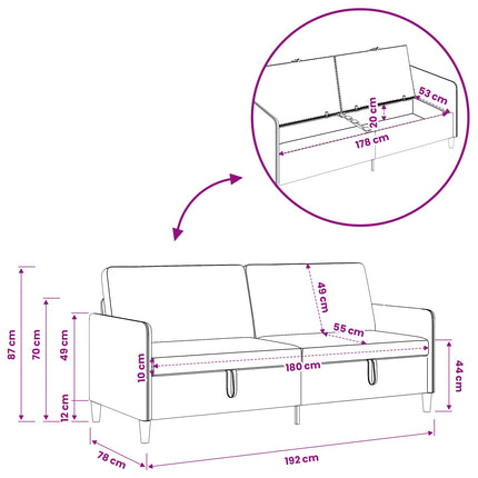 Soffa med förvaring Blå 192 x 78 x 87 cm Polyester