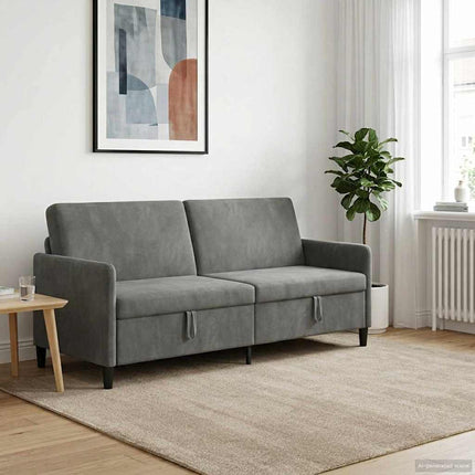Soffa med förvaring Mörkgrå 192 x 78 x 87 cm Polyester