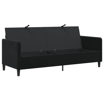 Soffa med förvaring Svart 192 x 78 x 87 cm Polyester