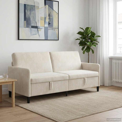 Soffa med förvaring Gräddvit 192 x 78 x 87 cm Polyester