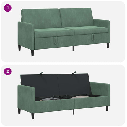 Soffa med förvaring Havgrön 192 x 78 x 87 cm Polyester