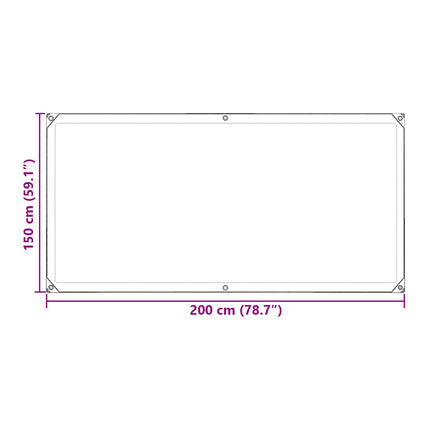 Tarpaulin med öglor Transparent 2 x 1,5 m polyeten