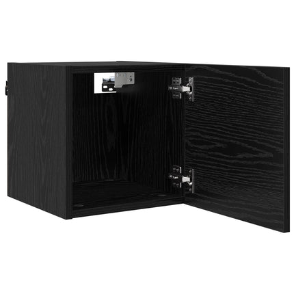 Väggmonterat TV-förråd 4 pcs Svart ek 30,5 x 30 x 30 cm