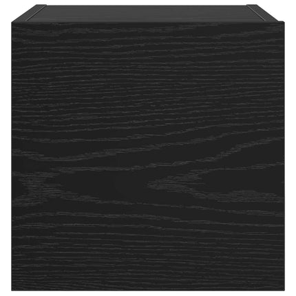 Väggmonterat TV-förråd 4 pcs Svart ek 30,5 x 30 x 30 cm